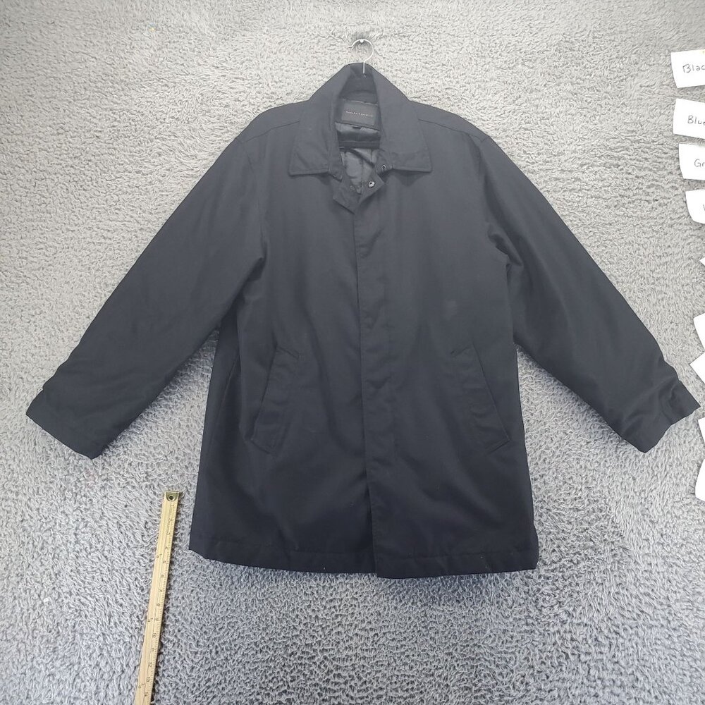 Banana Republic Jacket Mens XL Black Nylon Blend Coat Button Front *Read*